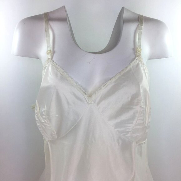 Vintage 60s Womens Vassarette Full Slip Sleeveless White Size 40 - Picture 2 of 15